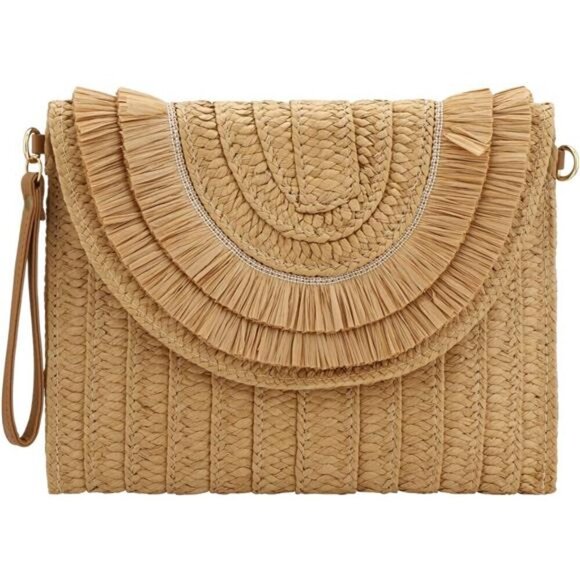 Handbags - Gets Straw Clutch Purse for Women, Woven Beach Bag Summer Corssbody Purse Small